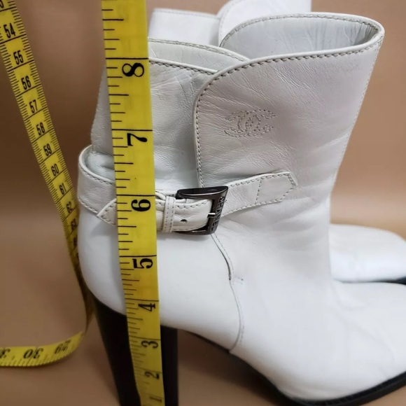 Vintage Chanel Square Toe Leather Ankle Boots - Picture 10 of 11